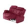 In House Velvet Double Recliner Chair - Burgundy - NZ50