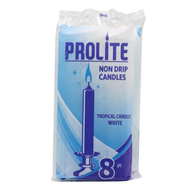 Prolite Tropical Candle White 8Pcs