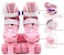 EASY FUTURE Roller Skates Adjustable Size Double Row 4 Wheel Skates for Children Skates for Boys And Girls Including Full Protective Gear Set Pink XS (27-30)