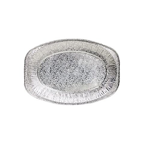 Cosmoplast Small Aluminium Platter Pack of 10, Silver, TRALPS550P10, Aluminium Container