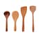 decdeal-4Pcs/Set Kitchen Cooking Utensils Wooden Ladle Scoop Spatulas Soup Spoon Chef Nonstick Food Kitchenware Cookware Tools