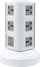 3 Layers Extension Outlet With 2 USB Ports, Universal Vertical Multi Socket, 2.8M Cord and UK-Plug Multi Charging Station (Gray)