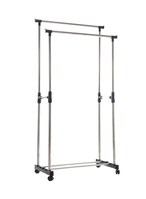 اشتري Heavy Duty Double Pole Clothes Rack Silver/Black Medium في الامارات