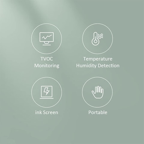 Aqara Air Quality Monitor Smart Tvoc Indoor Air Temperature, Compact &amp; Portable, Indoor Air Quality Monitor, Magnetic, Intelligent Automation, Pollution Meter, Dot-Matrix E Ink Screen - White