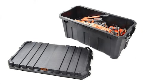 TACTIX - 60 Litre - Heavy Duty Storage Box - 80.1 W x 38.3 D x 32.5 H cm - Black - TTX-320504