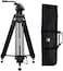 DMK VT20 Professional 155cm Aluminum Alloy Video Camera Tripod with 360 Degree Fluid Drag Head,1/4 and 3/8 -inch Quick Shoe Plate and Bag，Load up to 6kg