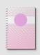 Lowha Spiral Notebook With 60 Sheets And Hard Paper Covers With Abstract Pink &amp; White Cube Design, For Jotting Notes And Reminders, For Work, University, School
