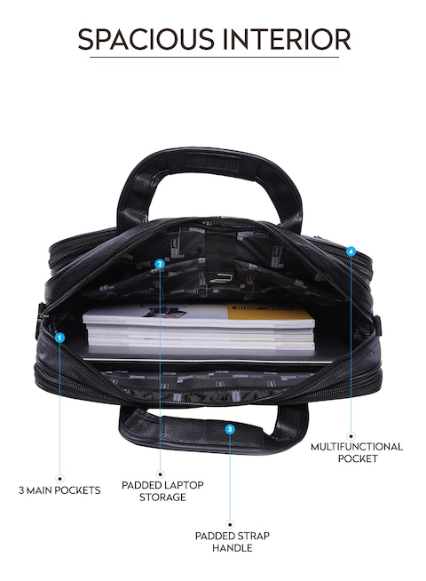 Parajohn Secure Business Professional Multi-Purpose Travel Laptop Bag With Hideaway Handles, Cross Shoulder Strap, Protective Padding / Office Bag, Macbook Bag
