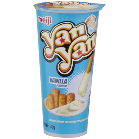 Buy Meiji Yan Yan Vanilla Dip Biscuits Stick 50g in Kuwait