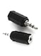 Generic 2-Piece 2.5mm To 3.5mm Stereo Earphone Audio Adapter Connector For Cable Black
