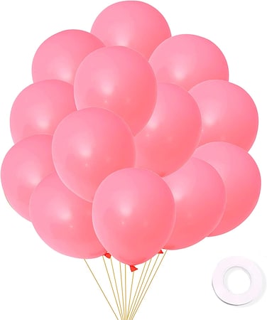 Party Time 20-Pieces 10&quot; Red Pastel Balloons, Macaron Balloons, Latex Balloons For Baby Shower, Bridal Shower, Valentine&#39;s Day, Wedding &amp; Birthday Party Decoration, Pastel Color Themed Party Supplies