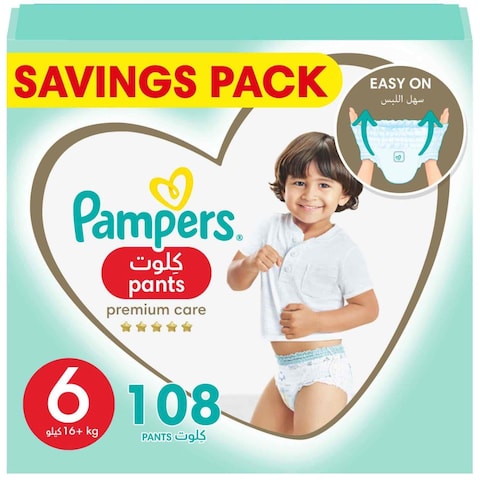 Pampers Premium Care Pants Diapers Size 6 (16+kg) 108 Pants