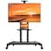 Mobile TV Cart Rolling TV Stand With Lockable Wheels For 55 to 80" Inch Plasma LCD LED Flat or Curved Screen TVs up to 100lbs - Height Adjustable (55-80 inch)