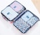 6 Set Travel Storage Bags Multi-functional Clothing Sorting Packages,Travel Packing Pouches, Luggage Organizer Pouch (Blue daisy)