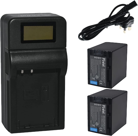 DMK Power 2 x NP-FV100 3700mAh battery and TC1000 Battery Charger Compatible with Sony HDR-CX150 HDR-CX150V DCRSX44R DCRSX44L XR550E XR350E XR150E.etc