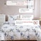 Luna Home King size 6 pieces bedding set, without filler, spring flower design, cobalt color.