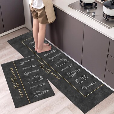 Buy 2 PCS Set Large Kitchen Mats With Thick Non Slip Bottom For Kitchen ...