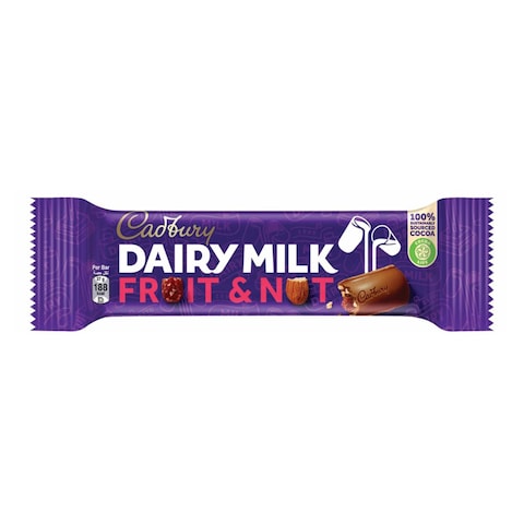 Cadbury Dairy Milk Fruit &amp; Nut Chocolate Bar - 35 gram