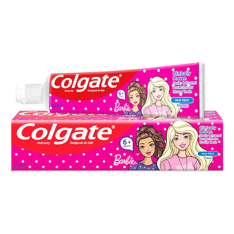 Colgate Kids Fluoride Toothpaste Girls 6+ Barbie 50ml