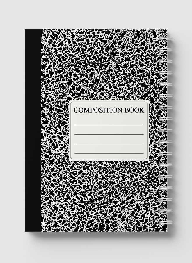 Lowha Spiral Notebook With 60 Sheets And Hard Paper Covers With Composition Book Design, For Jotting Notes And Reminders, For Work, University, School