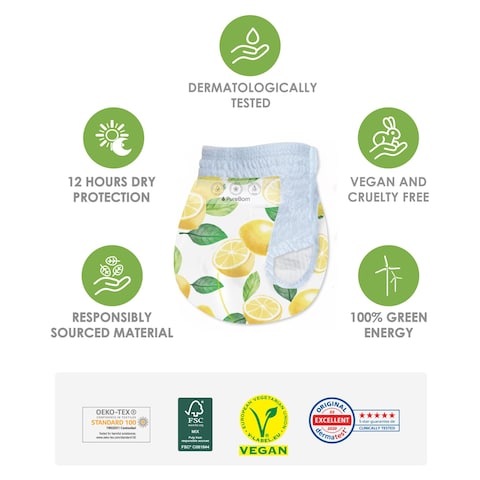 PureBorn Pull-Up Training Pants Size 4 9-15kg Multicolour 44 Diapers