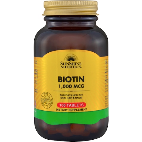 Sunshine Nutrition Biotin 1000 Mcg 100 Tablets