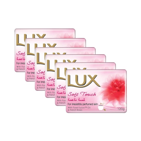 Buy Lux Soft Touch Rose Soap Bar 120g Pack of 6 in UAE