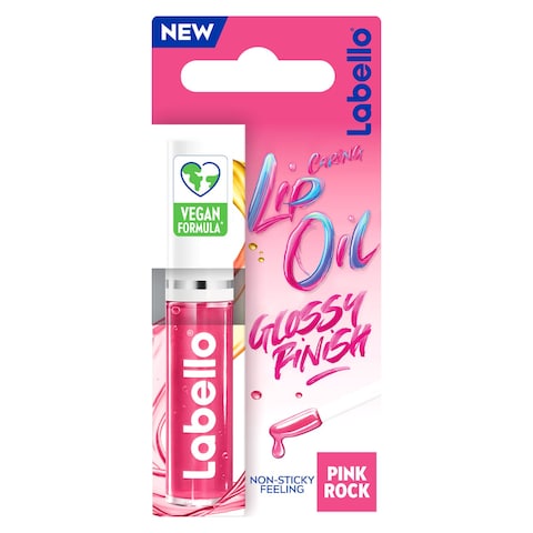 Labello Lip Oil Moisturising Lip Care Glossy Finish Pink Rock 5.5 ml