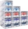 12 Pack Plastic Stackable Shoe Box Foldable Display Box Container