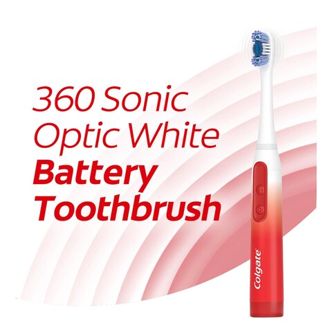 Colgate 360 Sonic Battery Powered Toothbrush Head Refills Optic White Soft Multi Pack 2 Pcs