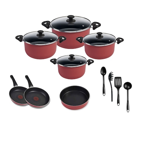 Tefal Minute Stewpots Cooking Set - Size 18-20-22-28 - 4 Pieces with Frypan - Sizes 20-22 - 2 P