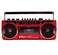 Echo Audio Retro Blast Bluetooth Boombox, Portable Cassette/Tape Player, AM/FM/SW 3 Band Radio, Two 8 W X-Bass Speakers, Voice Recorder, Headphone Jack, Supports USB and SD Cards (Red)