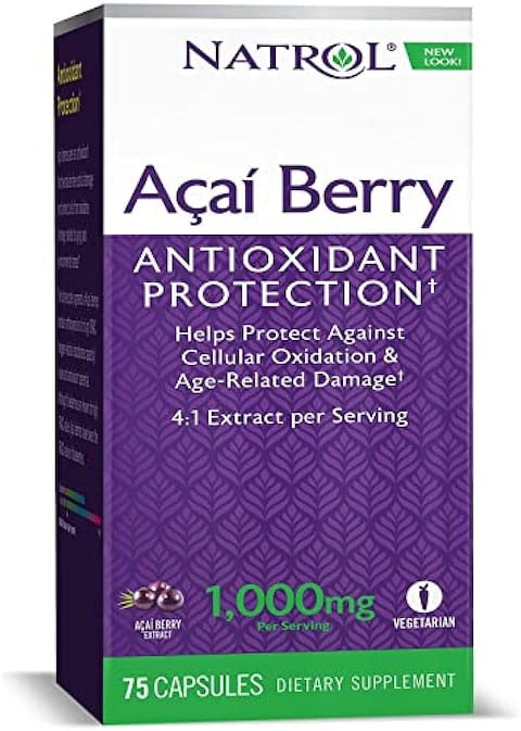 Natrol Acai Berry, Antioxidant Protection, 1,000Mg Vegi Capsules, 75 Count