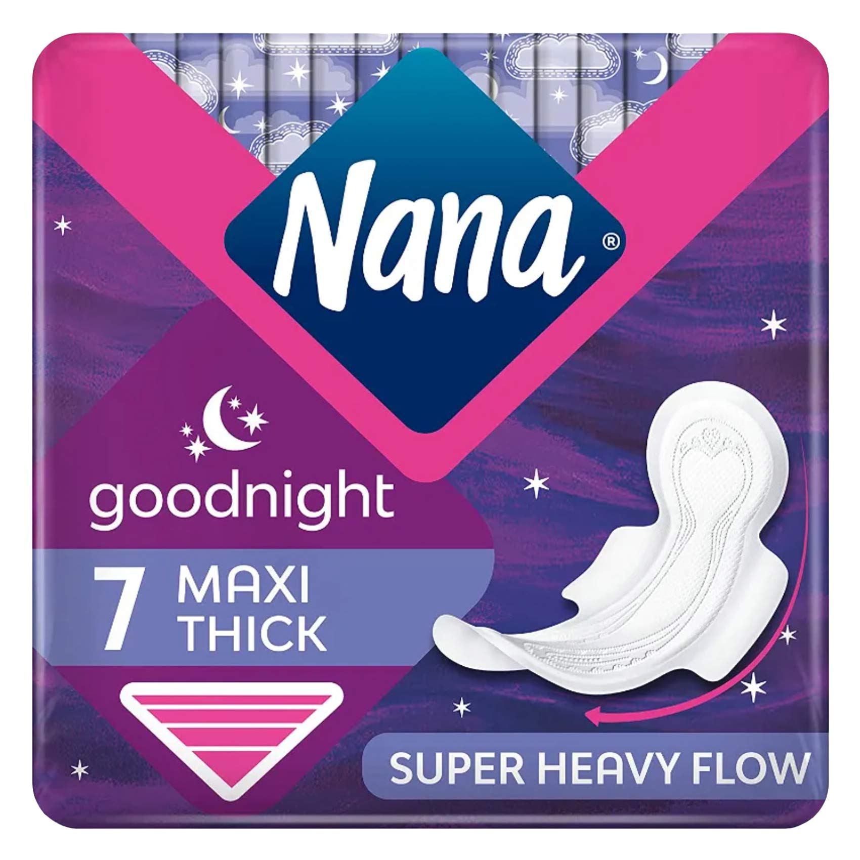 Nana Good Night Maxi Thick Sanitary Pads 7 Count