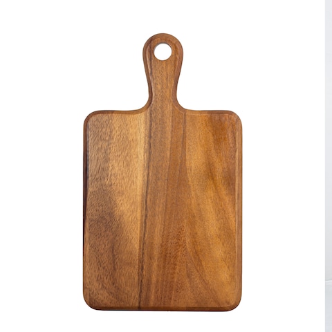 BILLI&reg; Wooden Chopping Board with Handle - Acacia Wood Pizza Peel/Cutting Board/Serving Tray, Pizza Paddle, Brown 40 X 23 X2Cm