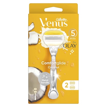 Gillette Venus Comfort Glide Coconut Women&#39;s Razor Handle with 2 Blade Refills