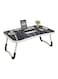طاولة لابتوب قابلة للطي مع حامل أكواب أسود 60 x 40سم