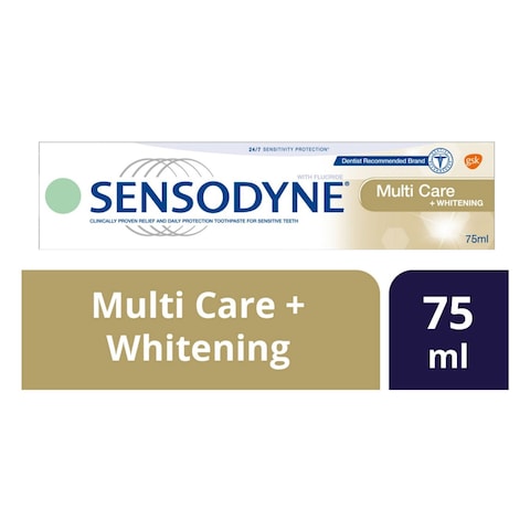 Sensodyne Multi-Care Whitening Toothpaste White 75ml Pack of 2