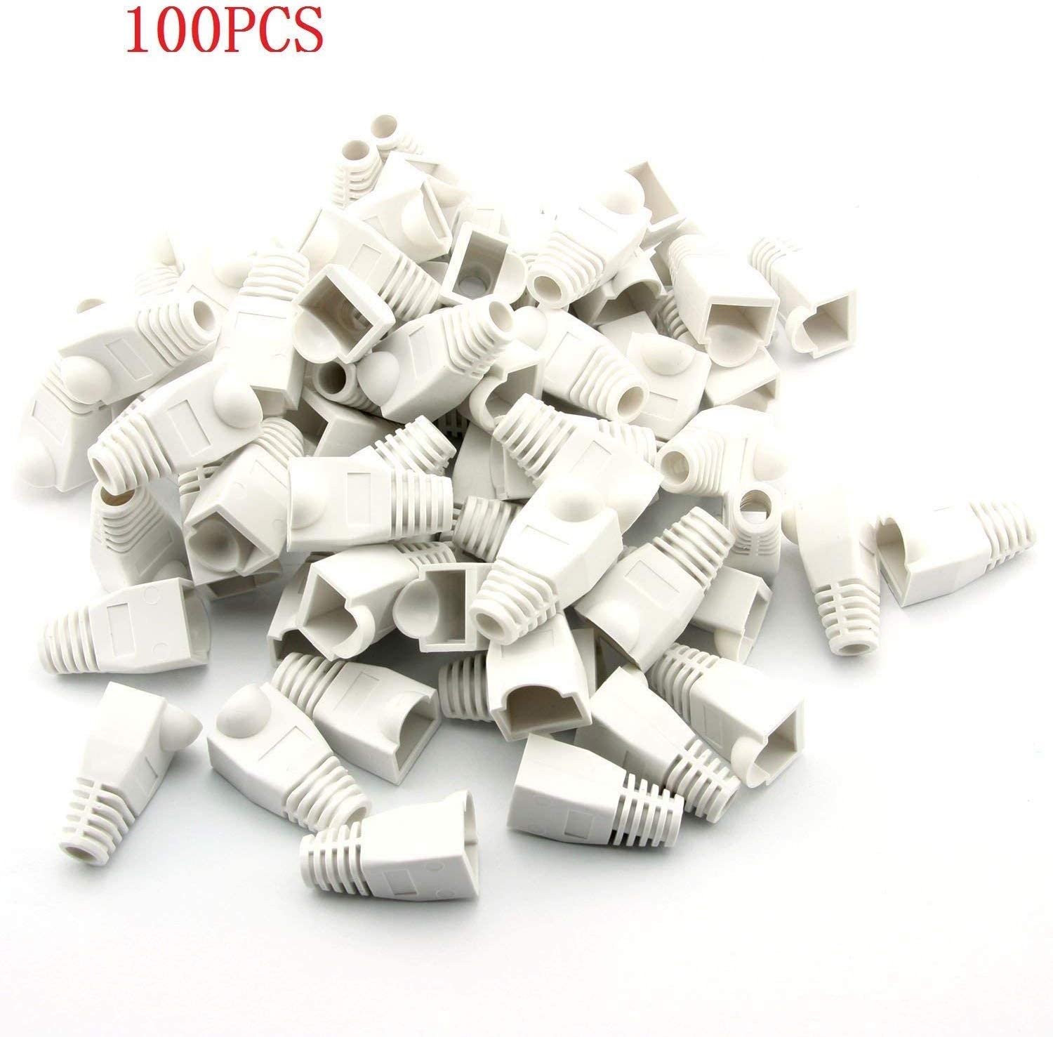 100 Pcs Soft Plastic CAT5E CAT6 Ethernet RJ45 Cable Cap Connector Boots