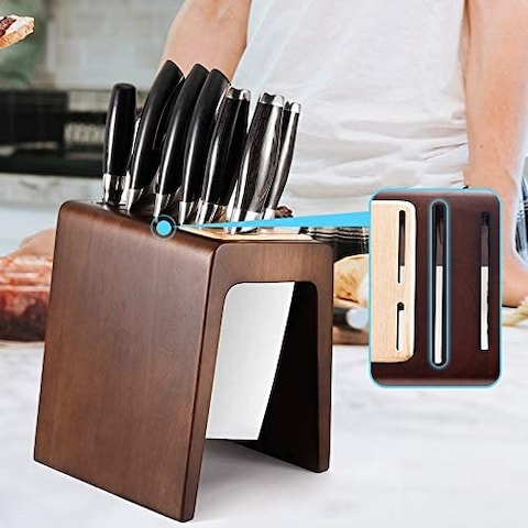 Aiwanto Wood  Knife Holder Kitchen Chef Knife Block Kitchen Storage Knife Stand Organizer