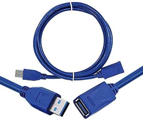 USB 3.0 Male A to Female A Extension Cable Super Speed 5GBps for Laptop/PC/Printers Blue - 3 Meter (1-PACK)