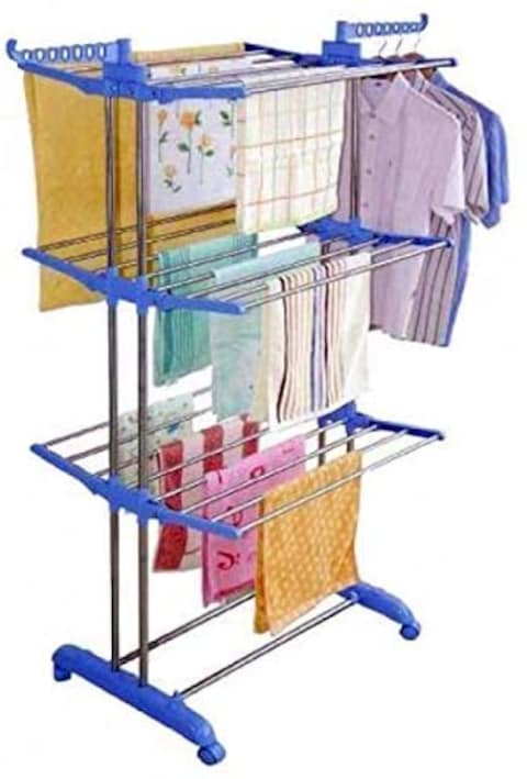 Buy Generic Stainless Steel Clothes Hanger 3 Layers in Saudi Arabia