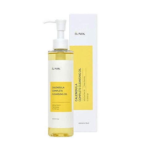 iUNIK Calendula Complete Deep Cleansing Oil, 6.70 Fl Oz - 94% Natural Oil Cleanser, Makeup Remover for Waterproof Makeups. Mascara Sunscreen, Lipstick, Eyeliner - Facial Cleansing Oil Hydrating &amp; Nour