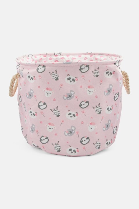 Storage Oasis Round Graphic Storage Bin, Pink