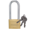 Stanley Padlock Brass 50mm long Shackle with 3 Keys