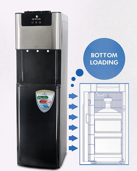 Gratus Bottom Loading Free Standing Hot &amp; Cold- Water Dispenser, GWDB413ACRCW (1 Year Full &amp; 2 Year Compressor Warranty)