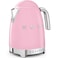 Smeg 50&#39;s Style Variable Temperature Electric Kettle KLF04PKUK, 3000 W, 1.7 L, Pink, Stainless Steel, Glossy Finish