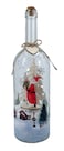 Christmas Glass Bottle Decoration w/ LED 8.7x31cm