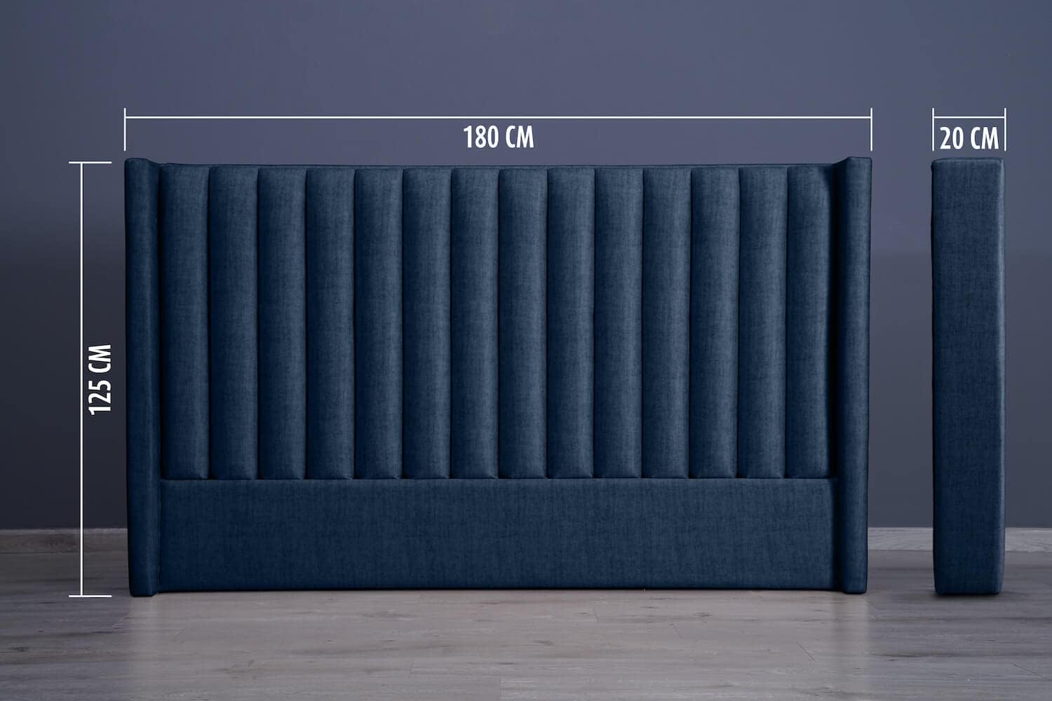 PAN Home Home Furnishings Venus Headboard Chanel Navy Blue L-180: H-125cm 180x125 Navy Blue