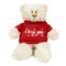 Caravaan, Supersoft, Cuddly Teddy Bear With Trendy Red Hoodie I Love You Size 38cm Ideal For Birthdays, Celebrations, Boys, Girls Parties Soft And Cuddly
